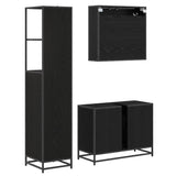 Bathroom Furniture Set 3 pcs Black Oak Engineered Wood 3402422