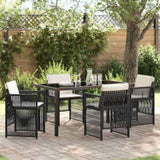 Garden Dining Set 5 pcs Black Powder-Coated Steel 3380646