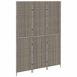 Room Divider Folding Manual Grey 146 x 180 cm Poly Rattan 42003670