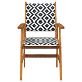 Garden Chair Set of 6 Acacia wood and black 3096600