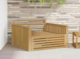 Outdoor Sofa Solid Acacia Wood White 3439131