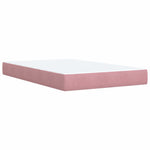 ZNTS Box Spring Bed with Mattress Pink 120x190 cm Small Double Velvet 3290863