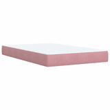 ZNTS Box Spring Bed with Mattress Pink 120x190 cm Small Double Velvet 3290863