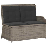 Garden Bench with Cushion Grey Poly Rattan 3394442