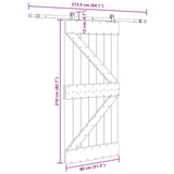 Sliding Door NARVIK Natural and Black 80 x 210 cm 3445224