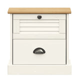 Bedside Cabinet "VIGO" White 42x35x42 cm Solid Wood Pine 353158