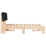Bed Frame with Upholstered Headboard Black 135 x 190 cm 877431