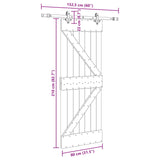 Sliding Door NARVIK Natural and Black 80 x 210 cm 3445230