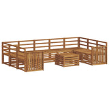 Sofa Sets 10 pcs Natural Solid Acacia Wood 3375514