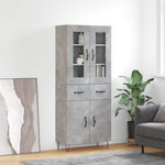 Highboard Concrete Grey 69.5x34x180 cm Engineered Wood 3198565