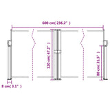 Retractable Side Awning Terracotta 120x600 cm 4004603