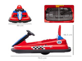 6V Electric Kids Bumper Car, 6V Spin Waltz Car, with Music, Horn, Lights - Red T3398P348364