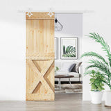 Sliding Door with Hardware Set 70x210 cm Solid Wood Pine 3203169