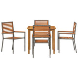 Garden Dining Set 5 pcs Grey Solid Acacia Wood 3365515