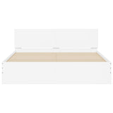 ZNTS Bed Frame with LED without Mattress White 150x200 cm King Size 3207602