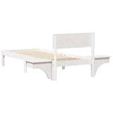 Bed Frame with Headboard White 75 x 190 cm Solid Pine Wood 873473