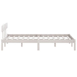 Bed Frame without Mattress White Solid Wood Pine Double 810123