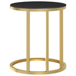 ZNTS Side Table Gold and Black 45 cm Tempered Glass 331662