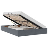 Storage Bed with Mattress Dark Grey 140 x 200 cm Velvet 3370101