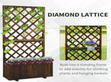 72.5 x 31.5 x 149.5 cm 45L Garden Wooden Pine Trough Planter with Topped Trellis Climbing Plants T3398P314707