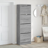 Shoe Cabinet with 4 Flip-Drawers Grey Sonoma 60x34x187.5 cm 3214376