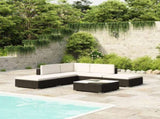 Patio Furniture Black Poly Rattan Large Removable Covers 41269
