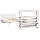Bed Frame with Headboard without Mattress White 75x190 cm Small Single 3306006