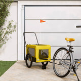 Pet Bike Trailer Yellow and Black Oxford Fabric and Iron 93945