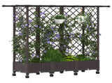 Raised Bed with Trellis and Roof Brown 164 x 40 x 127 cm PP 3423120