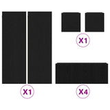 TV Cabinet Set 8 pcs Black oak 190.5 x 28.5 x 151 cm 3393232