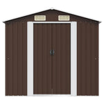 Garden Storage Shed Brown 204x132x186 cm Steel 47029