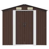Garden Storage Shed Brown 204x132x186 cm Steel 47029