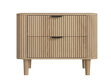 Farmhouse style bedside table with two storage drawers, practical modern style bedside table, W6296P540572