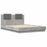 Bed Frame with LED without Mattress Concrete Grey 120x200 cm 3210020