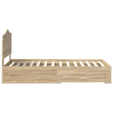 Bed Frame with Headboard Sonoma Oak 70 x 190 cm Engineered Wood 3413668