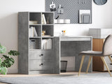 Desk with Drawer with Shelf with Storage 2 pcs Concrete Grey 3337340