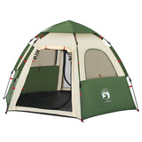 Camping Tent Cabin 4-Person Green Quick Release 4005332