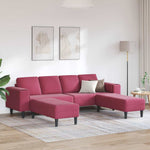 Sofa Set 3 pcs Wine red Velvet 3335126