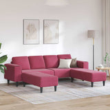 Sofa Set 3 pcs Wine red Velvet 3335126