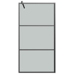 Walk-in Shower Wall 100x195cm Dark ESG Glass Black 151891