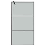 Walk-in Shower Wall 100x195cm Dark ESG Glass Black 151891