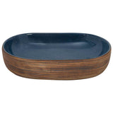 Countertop Basin Brown and Blue Oval 59x40x14 cm Ceramic 155100
