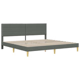 Bed Frame with Headboard Dark Grey 180 x 200 cm Fabric 42027616