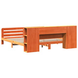 Bed Frame without Mattress Wax Brown 200x200 cm Solid Wood Pine 3309892