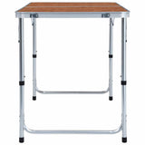 48172 Foldable Camping Table Aluminium 120x60 cm