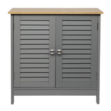 ZNTS 2 Hundred Page Doors MDF Spray Paint Bathroom Cabinet Gray 76520309