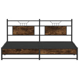 Metal Bed Frame without Mattress Smoked Oak 180x200 cm Super King 3325109