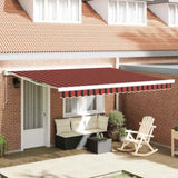Retractable Awning Red and Black 400 x 300 cm Fabric and Metal 3330517