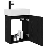 Bathroom Vanity Unit with Tap Black Oak 45.5 x 22.5 x 84 cm 889426
