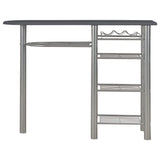 ZNTS 3 Piece Bar Set with Shelves Wood and Steel Black 284400